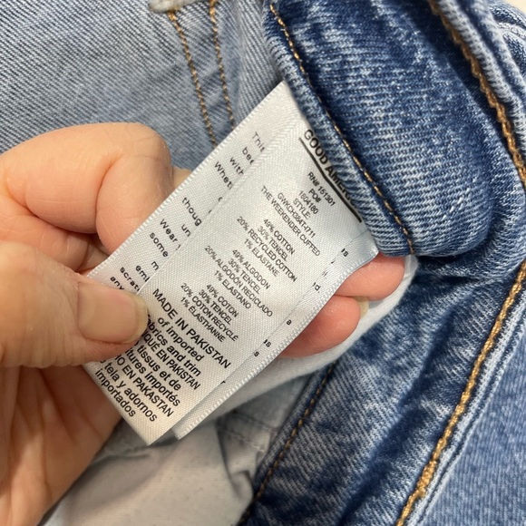 Good American The Weekender Cuffed Jeans High Waist Medium Wash Plus Size 20 - Picture 10 of 10